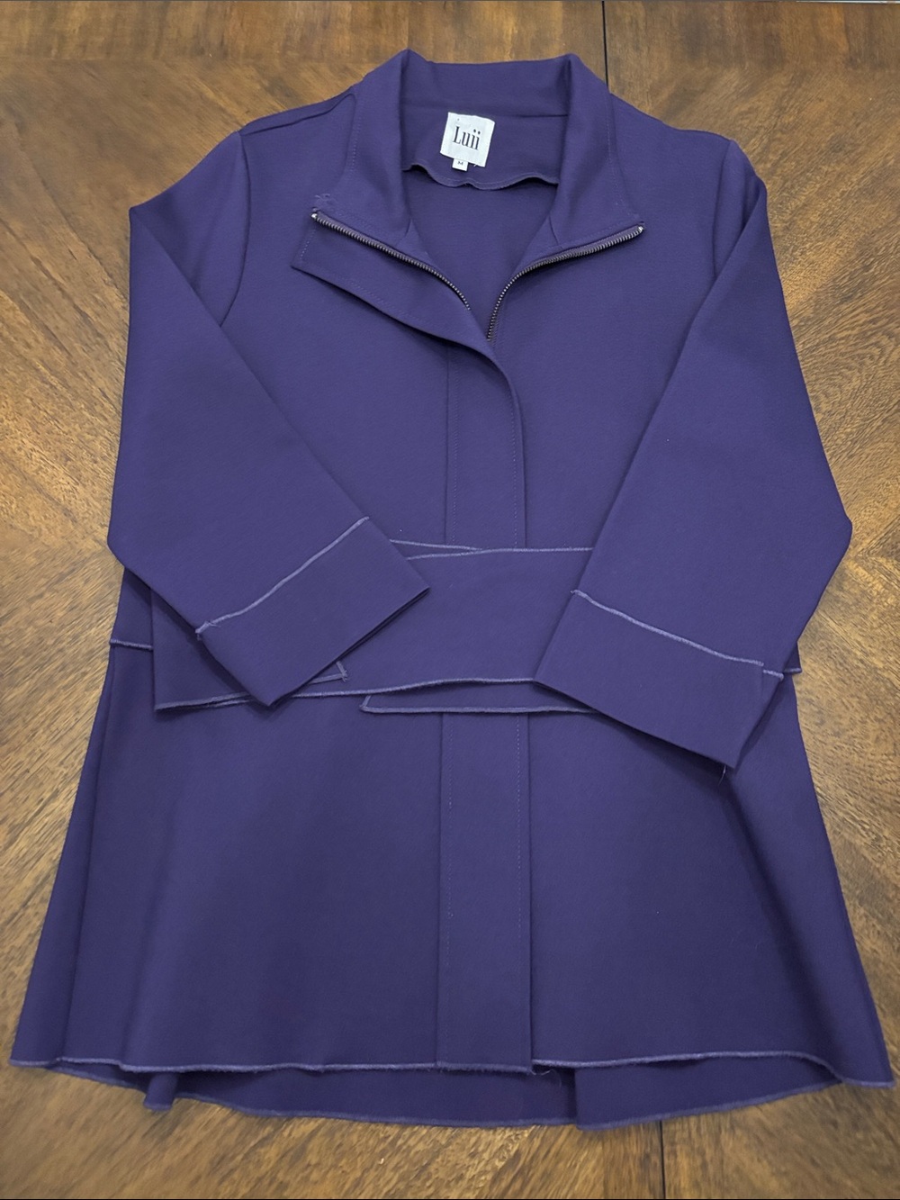 Luii Deep Purple Long-Sleeve Zip-Front Dress Jacket